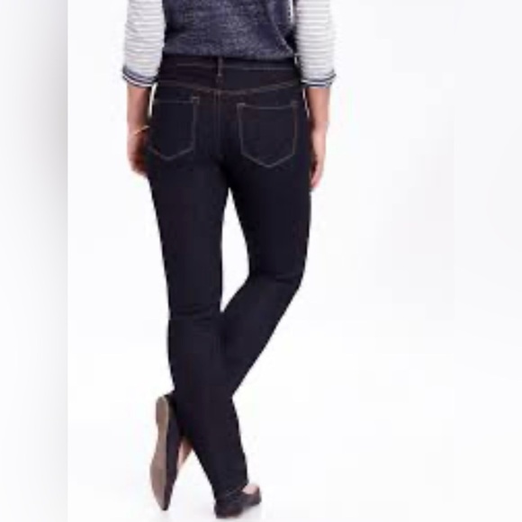Old Navy Women's Straight Leg Mid-rise Ankle Jeans - Dark Blue women's size 10P - Picture 1 of 10